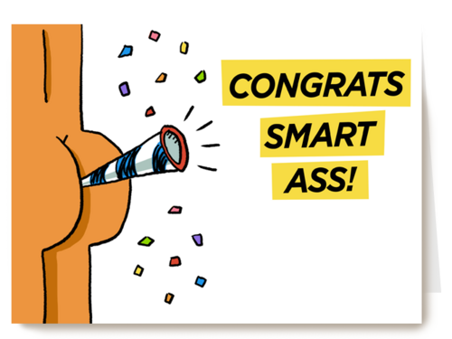 geslaagd kaart congrats smartass