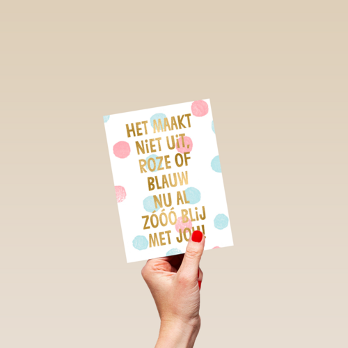 zwangerschap aankondiging het maakt niet uit roze of blauw