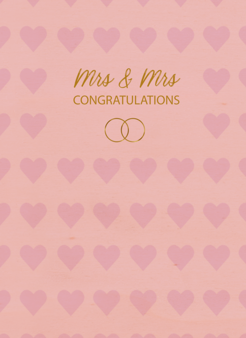Houten Kaart Felicitatie Huwelijk | Houten Kaart Hallmark | Felicitatie Huwelijk | Mrs Mrs Congratulations Hearts