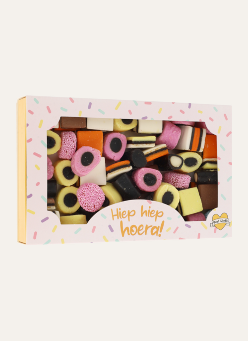 Brievenbus Engelse Drop Hiep Hiep Hoera! | Veel Liefs Cadeau Snoep |