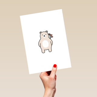 Bedankt beer met bloemen