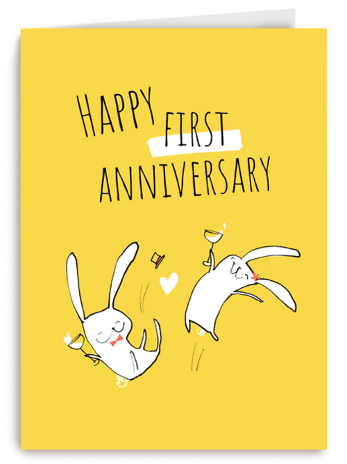happy first anniversary with these rabbits