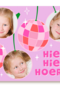Hiep Hiep Hoera fotokaart discobal