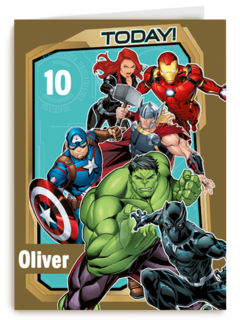 Verjaardagskaart Avengers Birthday today