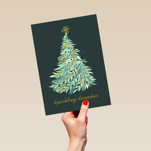 Kerstkaart klassiek Sparkling december