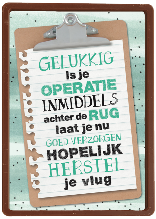 Kaart Hallmark | Beterschapskaarten Operatie En Revalidatie | Ik Hoop Dat Je Gauw Herstelt Na De Operatie