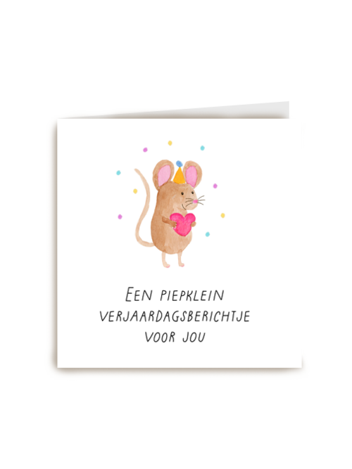 Verjaardagskaart piepklein