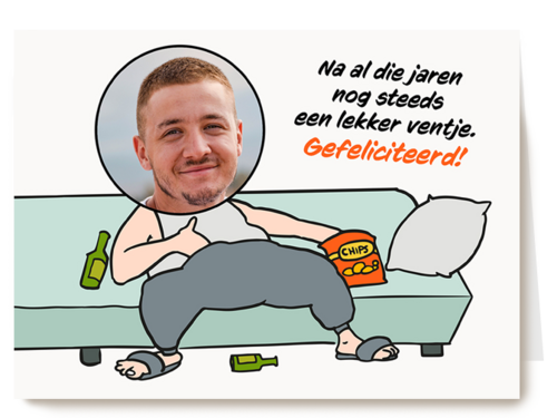 Verjaardagskaart foto man grappig