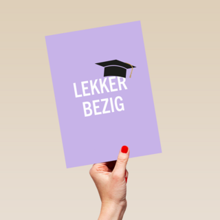 Geslaagd lekker bezig paars
