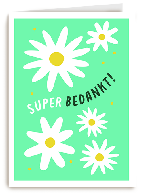 Kaart | Bedankt | Suber Bedankt Kaart Bloemen