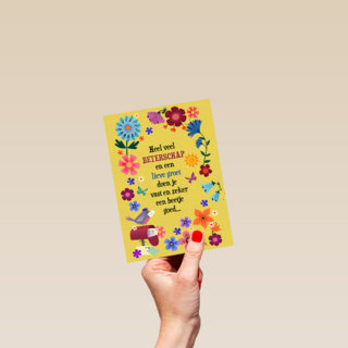 Veel beterschap en een lieve groet kaart