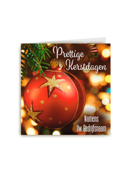 zakelijke kerstkaart met rode kerstbal