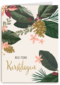 Kerstkaart fijne feestdagen kerstbloemen