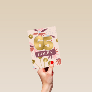 Verjaardagskaart bloemen 65 hoera
