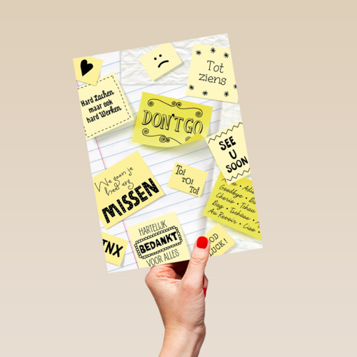 post it afscheid nemen