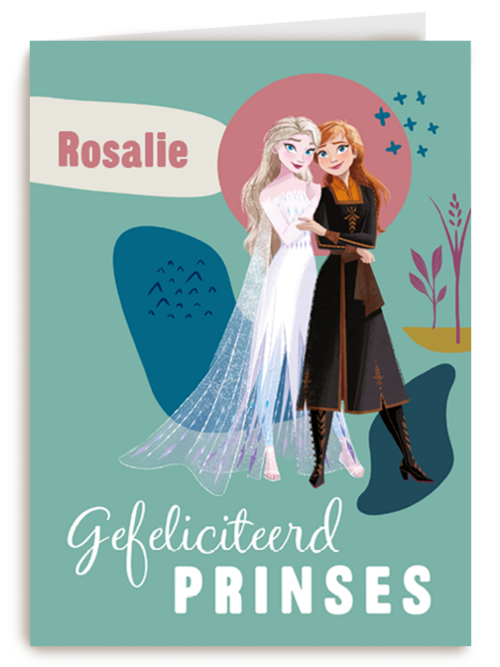 Frozen verjaardagskaart gefeliciteerd prinses