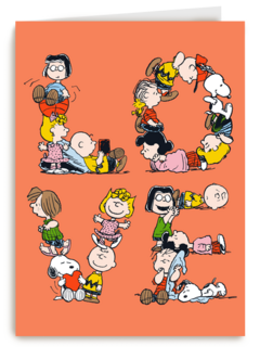 Liefde kaart Snoopy LOVE grote letters