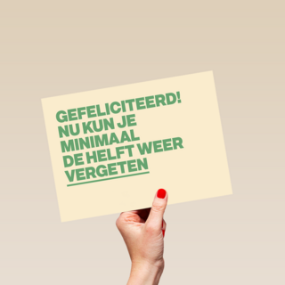 Gefeliciteerd nu kan je minimaal de helft vergeten andc