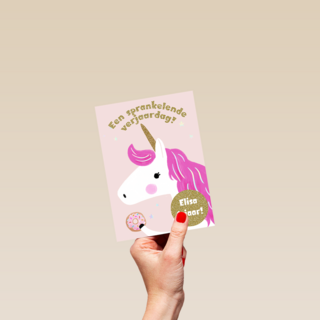 Verjaardag Unicorn Met Donut