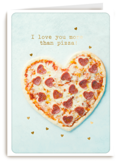 vriendschap kaart klassiek i love you more than pizza