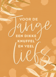 Verjaardagskaart een knuffel en veel liefs
