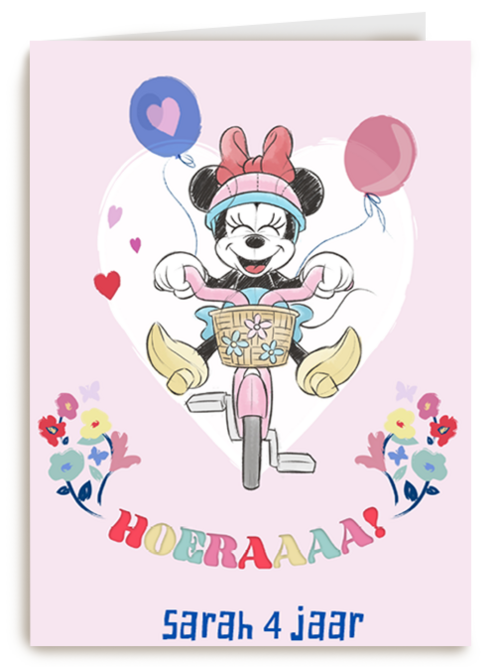 Verjaardagskaart Hallmark | Verjaardagskaart Minnie Mouse Op Fiets