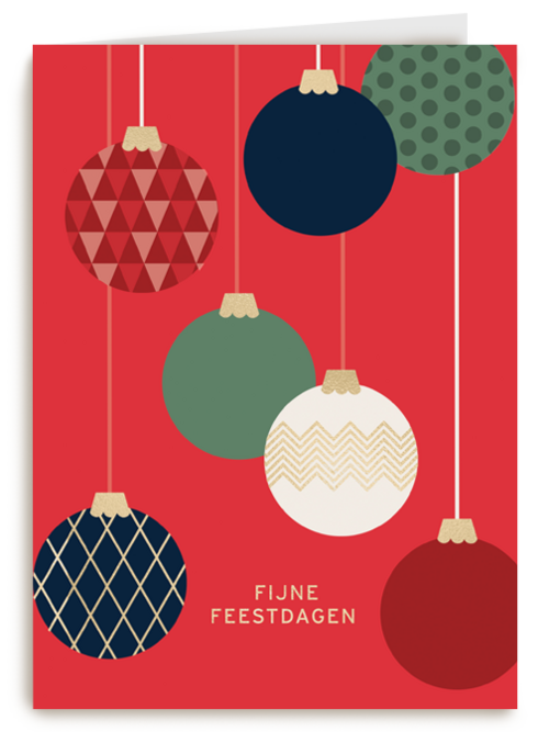 Fijne feestdagen modern kerstballen