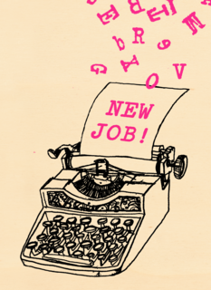 nieuwe baan kaart typmachine