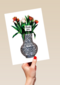 bedankt kaart folio vaas met bloemen thank you