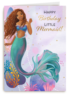 Ariel Little Mermaid kaart Happy Birthday