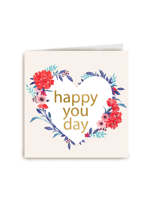 Verjaardagskaart Hallmark | Hart Met Bloemen Happy You Day