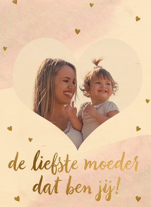 Houten Kaart Moederdag | Houten Kaart Hallmark | Moederdag | Fotokaart Moederdag De Liefste Moeder Dat Ben Jij