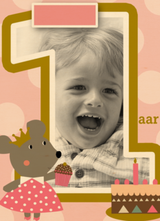 fotokaart kids meisje jarig