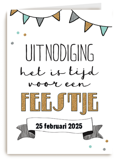 uitnodiging feest het is tijd voor een feestje