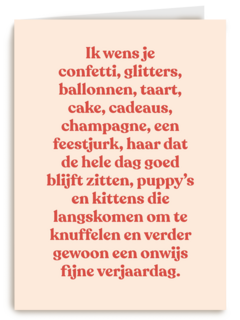 Verjaardagskaart hip vrouw ik wens je heel veel