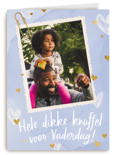 Hele dikke knuffel voor vaderdag fotokaart