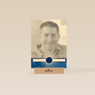 fotokaart jubileum blauw zoveel jaar in dienst