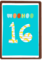 Verjaardagskaart woohoo 16 tiener jongen