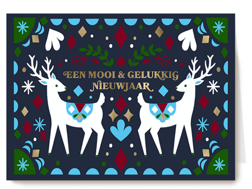 Kaart Hallmark | Nieuwjaar | Een Mooi En Gelukkig Nieuwjaar Rendieren