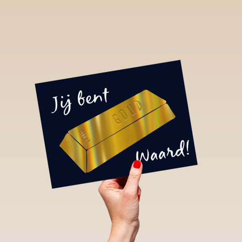 vaderdag kaart stijlvol jij bent goud waard goudstaaf