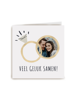 Pas getrouwd kaart veel geluk samen fotokaart