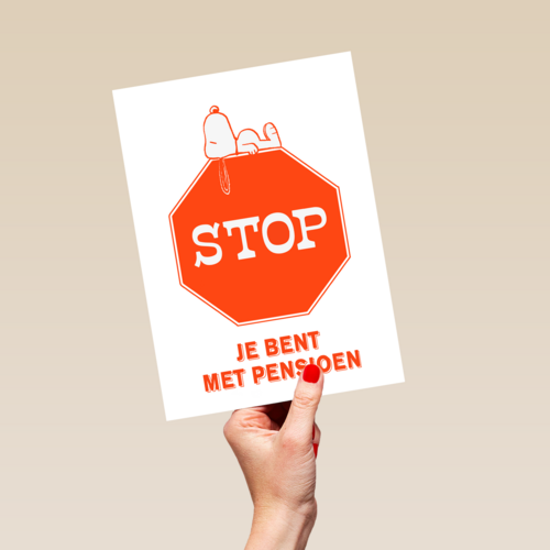 pensioen kaart snoopy stop