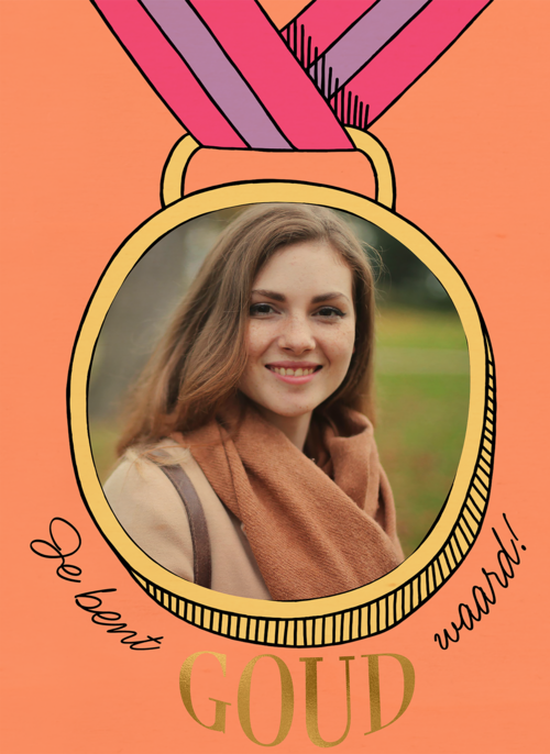 Houten Kaart Secretaressedag | Houten Kaart Hallmark | Secretaressedag | Jij Bent Goud Waard Fotokaart