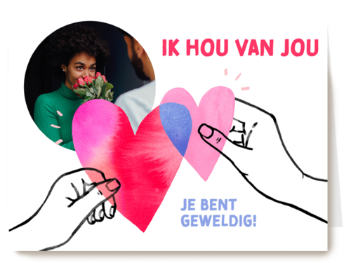 Ik hou van jou fotokaart hartjes