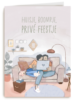 samenwonen kaart huisje boompje prive feestje
