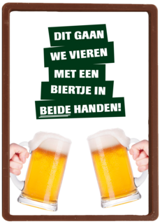 dit gaan we vieren met een biertje kaart