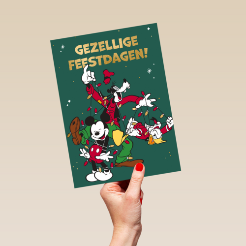 Disney kerstkaart mickey goofy donald duck