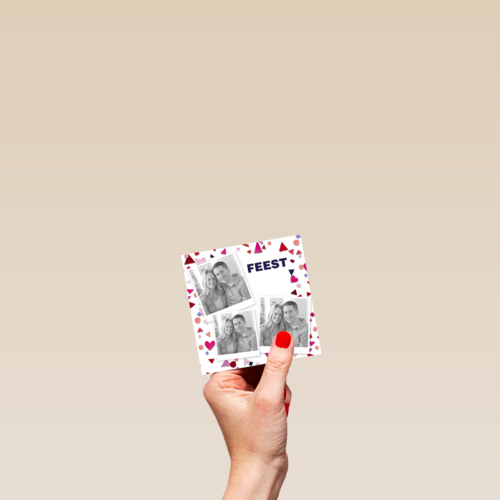 hartjes driehoekjes feest fotokaart