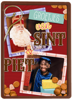 Sinterklaas kaart groetjes van Sint en piet