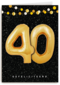 Verjaardagskaart leeftijden 40 ballonletters